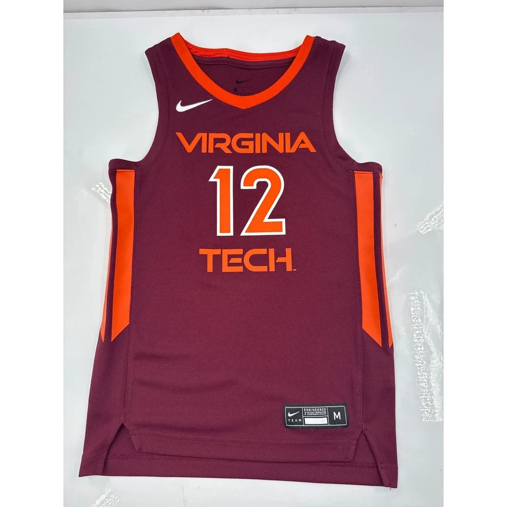 Nike Virginia Tech Hokies Basketball Jersey Youth Medium Maroon Orange 12